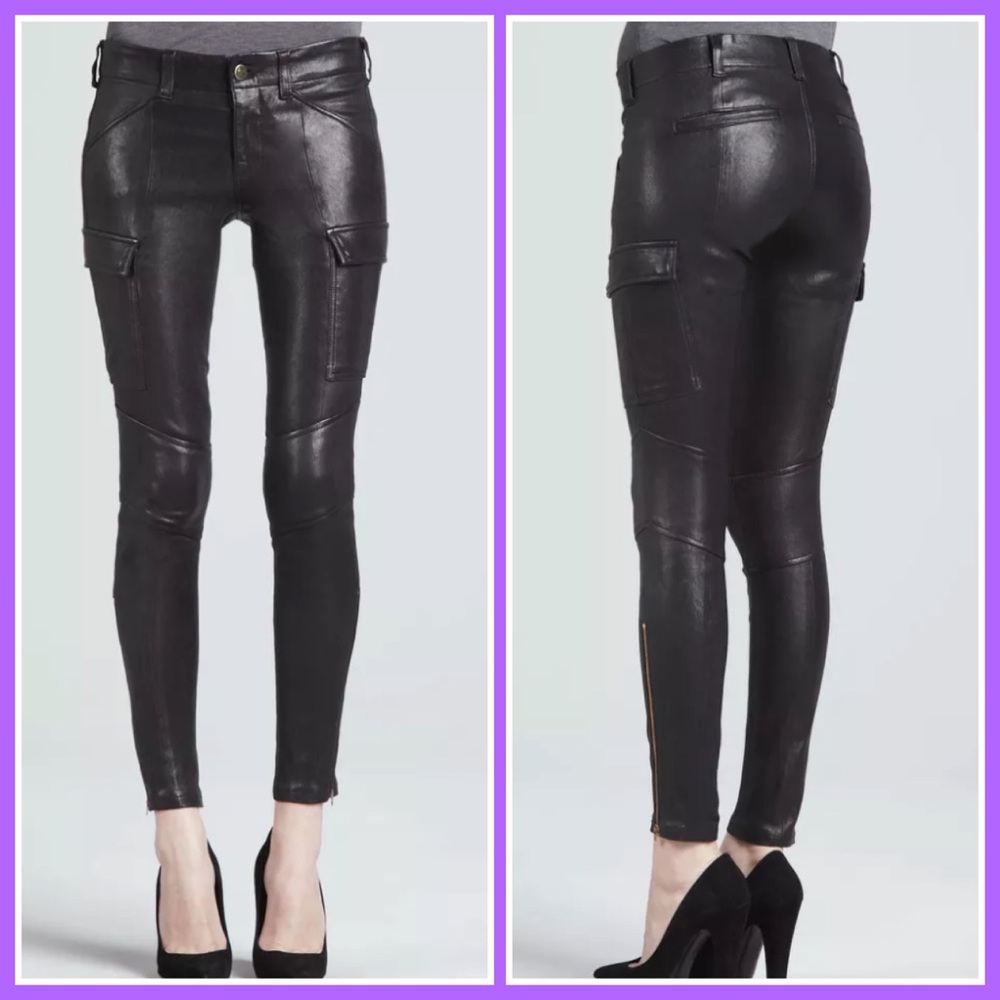 J.Brand Houlihan Lamb Leather Cargo Pants 25